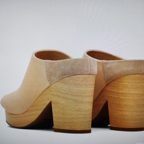 TOMS "Florence" Honey Beige" Suede Block heeled mules. NIB. Size: various - Picture 3 of 15